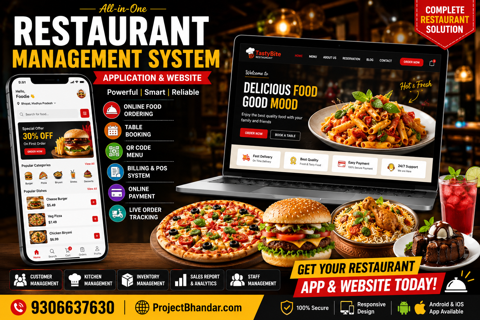 Restaurant Management Application & Website | Online Food Ordering System
