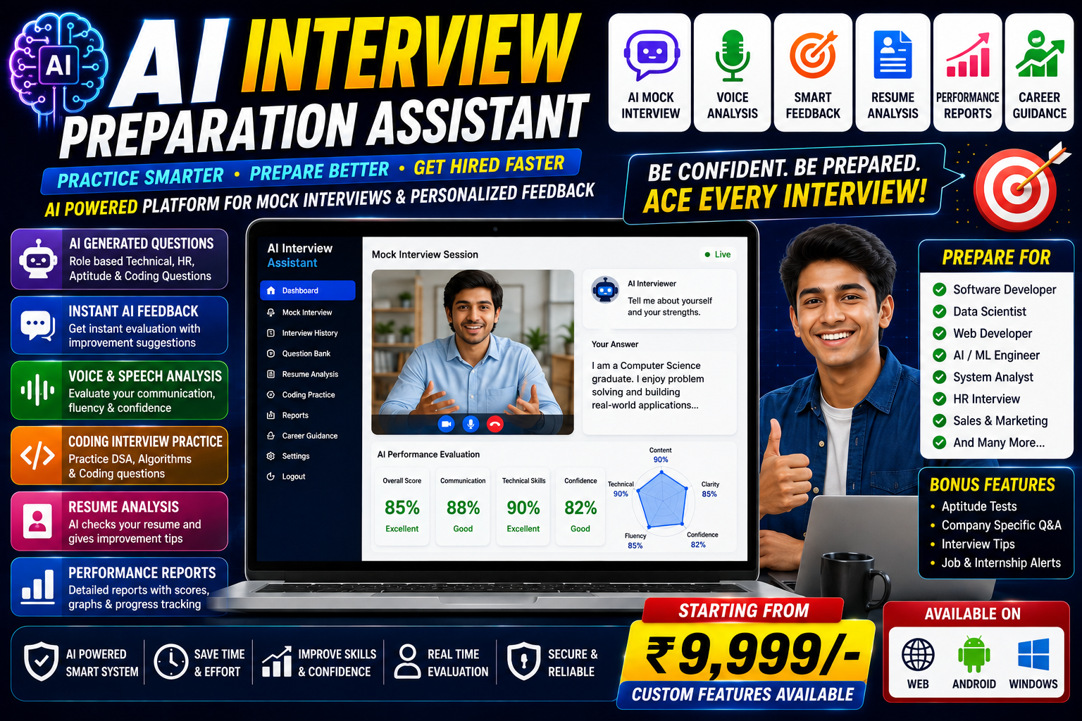 AI Interview Preparation Assistant - AI / Machine Learning project by ProjectBhandar